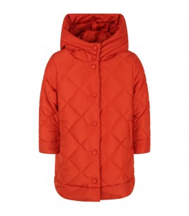 Orange jacket for girl with patch logo