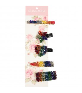 Multicolor set for girl with rhinestones