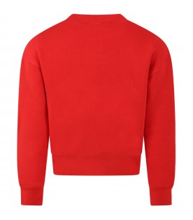 Red sweatshirt for kids with bear