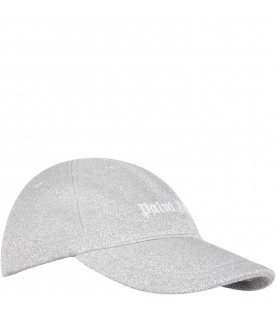 Silver hat for girl with logo