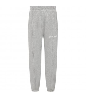 Silver sweatpants for girl with logo