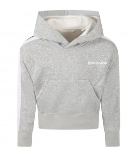 Silver sweatshirt for girl with logo