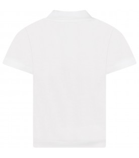 T-shirt bianca per bambino con orso