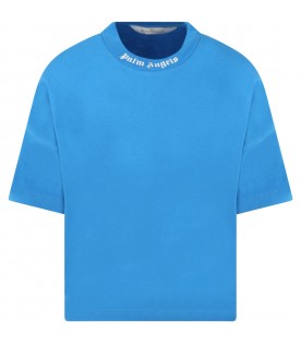 Light blue t-shirt for boy with logo