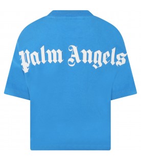 Light blue t-shirt for boy with logo