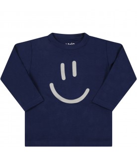 Blue t-shirt for baby boy with smile