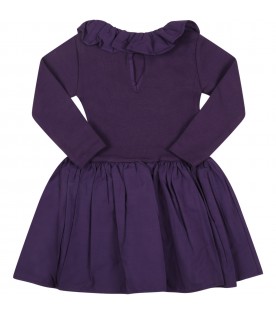 Purple dress for baby girl with patch logo