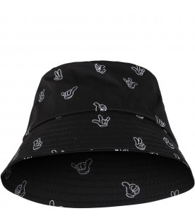 Black cloche for kids with prints
