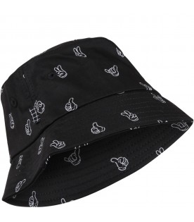 Black cloche for kids with prints
