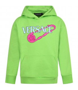 Green sweatshirt for girl with logo