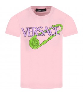 Pink t-shirt for girl with logo