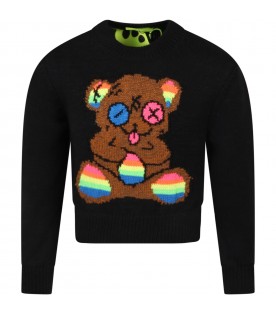 Black sweater for girl with bear