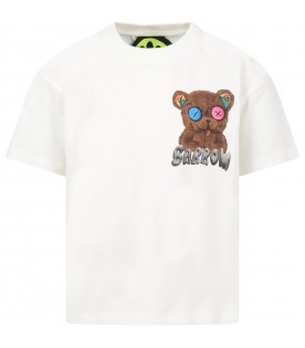 T-shirt bianca per bambini con orso