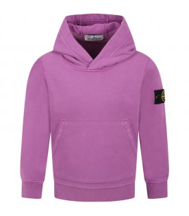 Purple sweatshirt for kids with iconic patch