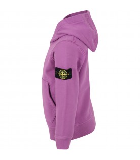 Purple sweatshirt for kids with iconic patch