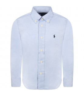 Light blue shirt for boy with pony logo