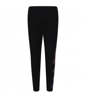 Black leggings for girl with Swoosh