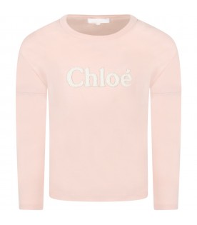 Pink t-shirt for girl with logo