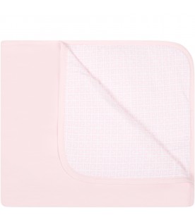 Pink blanket for baby girl with logo