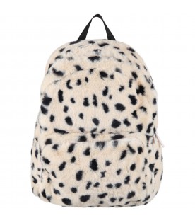 Ivory backpack for kids with spots