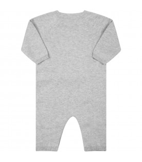 Grey babygrow for baby boy with tiger