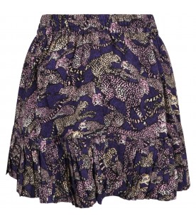 Purple skirt for girl with tigers
