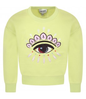 Green sweatshirt for girl with eye