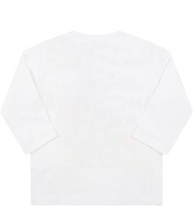 White t-shirt for baby kids with logos