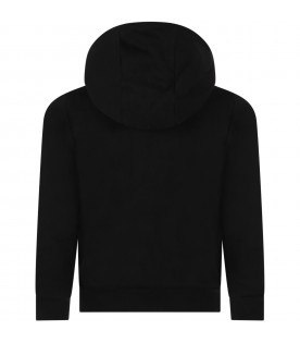 Black sweatshirt for boy with gray logo