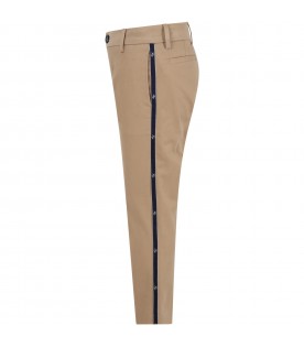 Beige trousers fro boy with logo