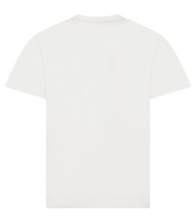 White T-shirt for boy with blue band