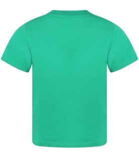 Green t-shirt for boy with crocodile