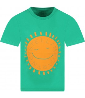 Green t-shirt for boy with sun