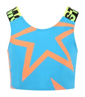 Light blue top for girl with stars