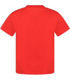 Red t-shirt for boy with ball