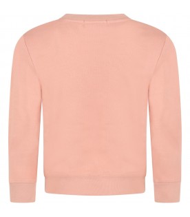 Pink sweatshirt for girl with strawberry
