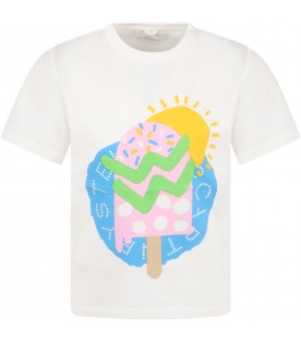 Ivory t-shirt for girl with logo
