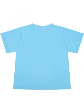 Light-blue T-shirt for baby boy with yellow sun