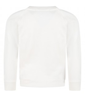 Ivory sweatshirt for girl with ball
