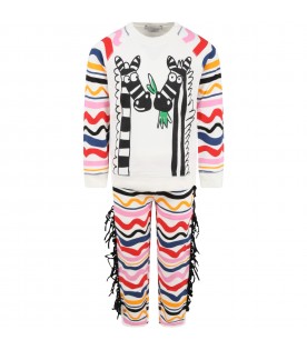 White tracksuit for girl with zebras