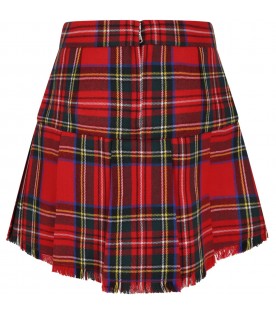 Red skirt for girl with patch