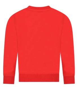 Red sweatshirt for boy with teddy bears