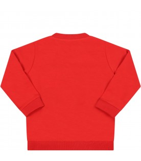 Red sweatshirt for baby boy with teddy bears
