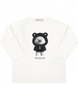 White t-shirt for baby kids with bear