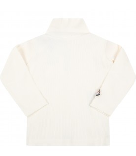 Ivory turtleneck for baby kids with patch