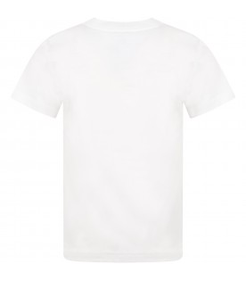 White t-shirt for boy with pony logo
