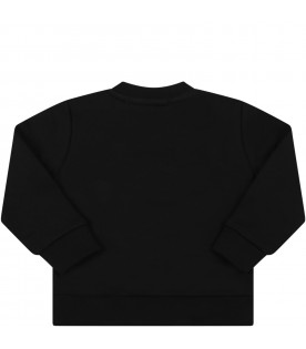 Black sweatshirt for babykids with white logo
