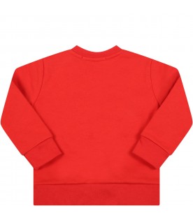 Red sweatshirt for babykids with white logo