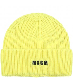 Yellow hat for boy with black logo
