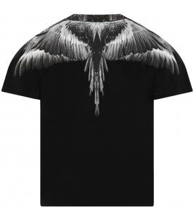 Black t-shirt for boy with wings